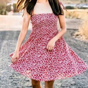Red and White Sundress- Size 8